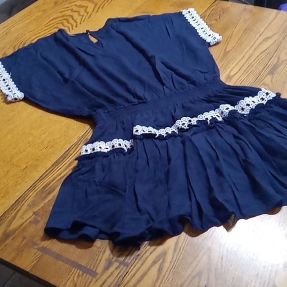 MISA LOS ANGELES LA Womens DRESS XS NAVY BLUE Mini Casual Party Preowned COTTON - Picture 4 of 12